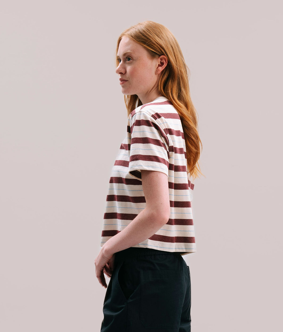 Womens Recycled Stripe Tee - Recycled Jersey - Red Stripe
