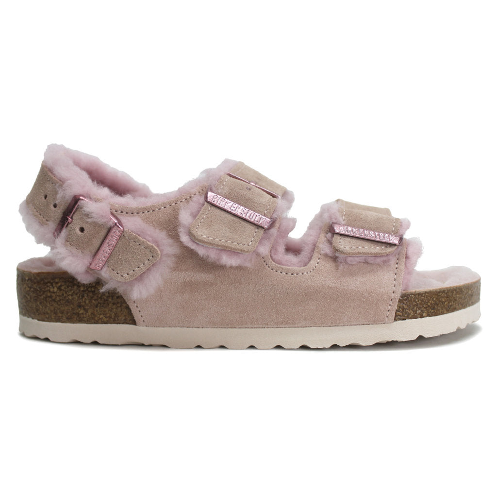Birkenstock Unisex Milano Suede Shearling Suede Leather Light Rose