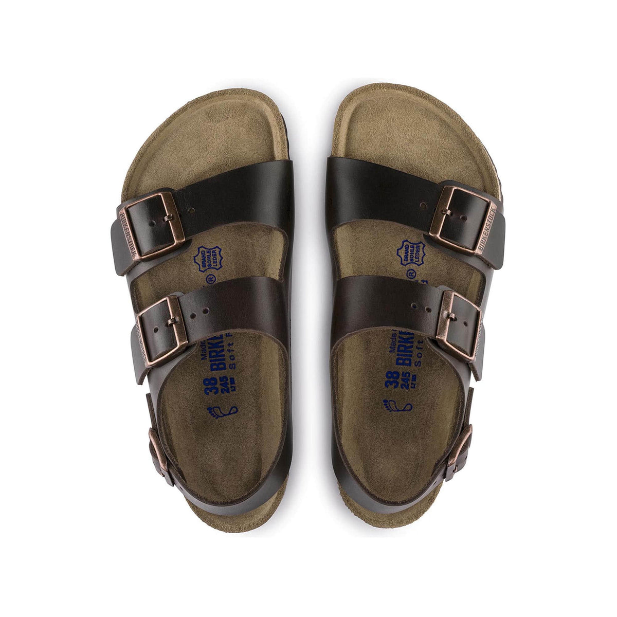 Birkenstock Milano Soft Footbed Smooth Leather Amalfi Testa Di Moro Sandals