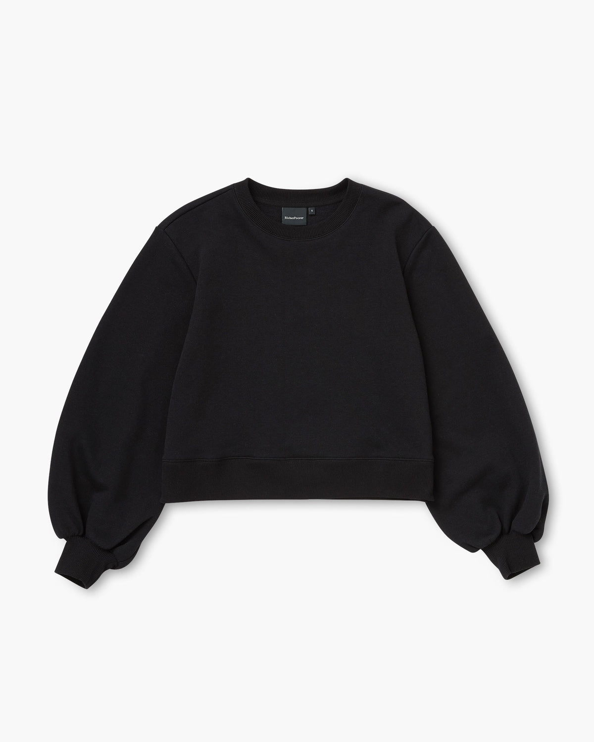 Womens Recycled Fleece Cropped Sweatshirt - Recycled Fleece - Black