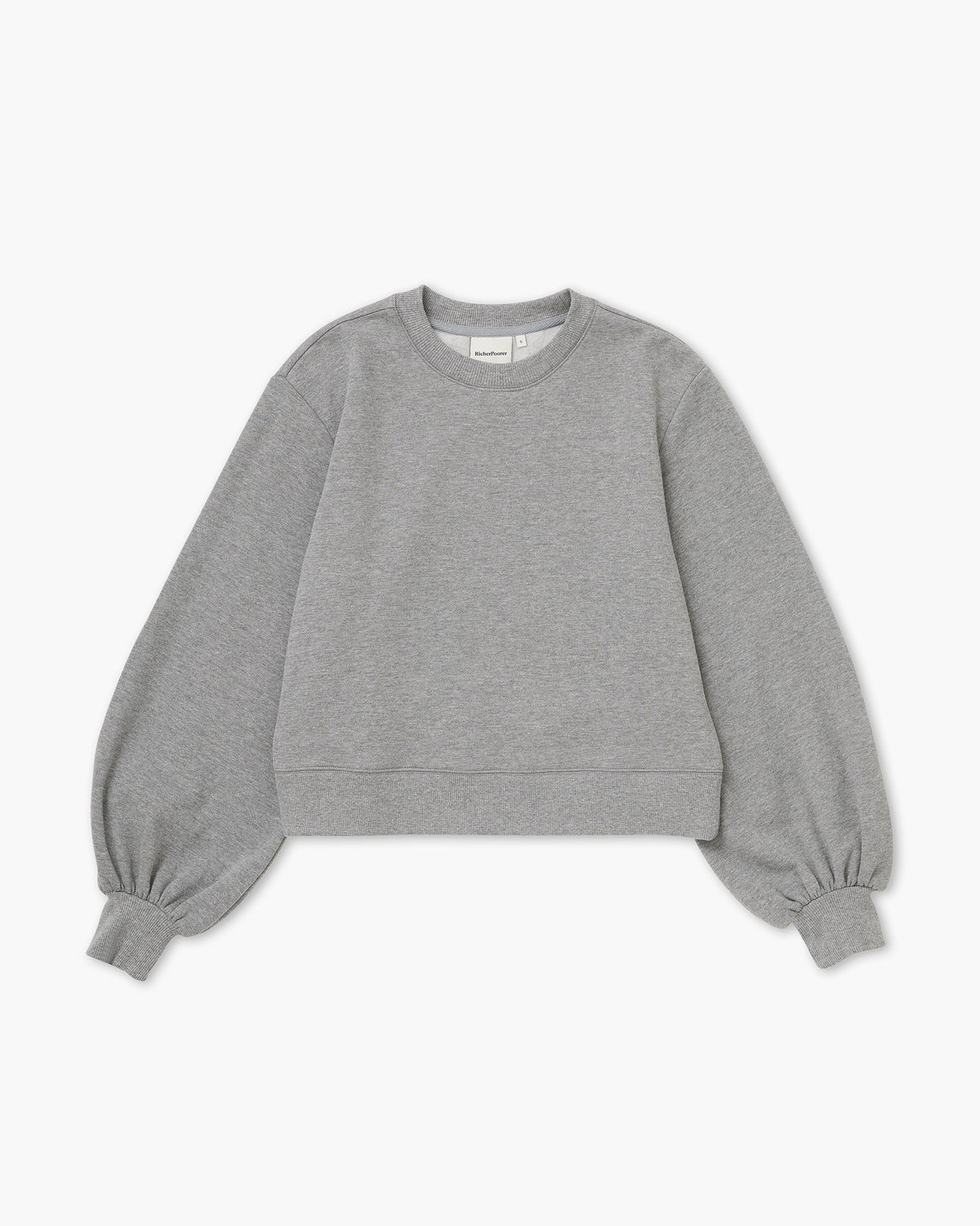 Womens Recycled Fleece Cropped Sweatshirt - Recycled Fleece - Heather Grey