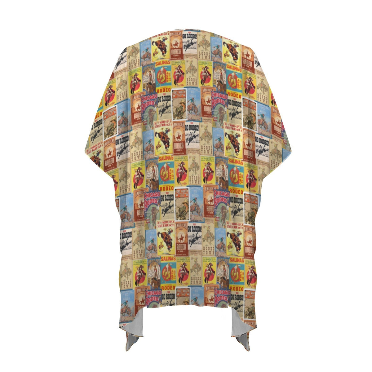 Baha Ranch Vintage Rodeo Poster Duster Kimono Coverup Women's Long Cover Up