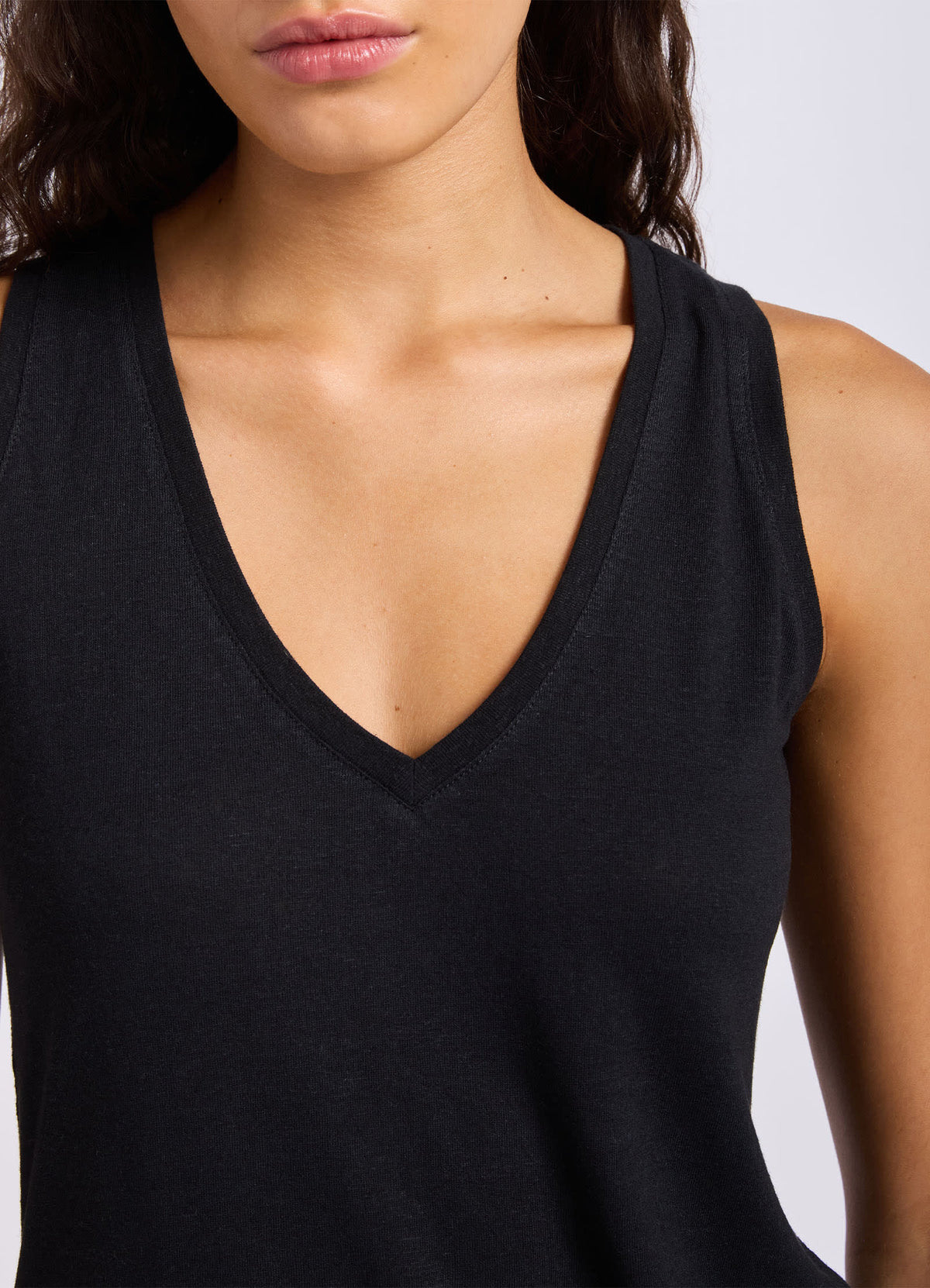 Slub Linen V Neck Tank Top