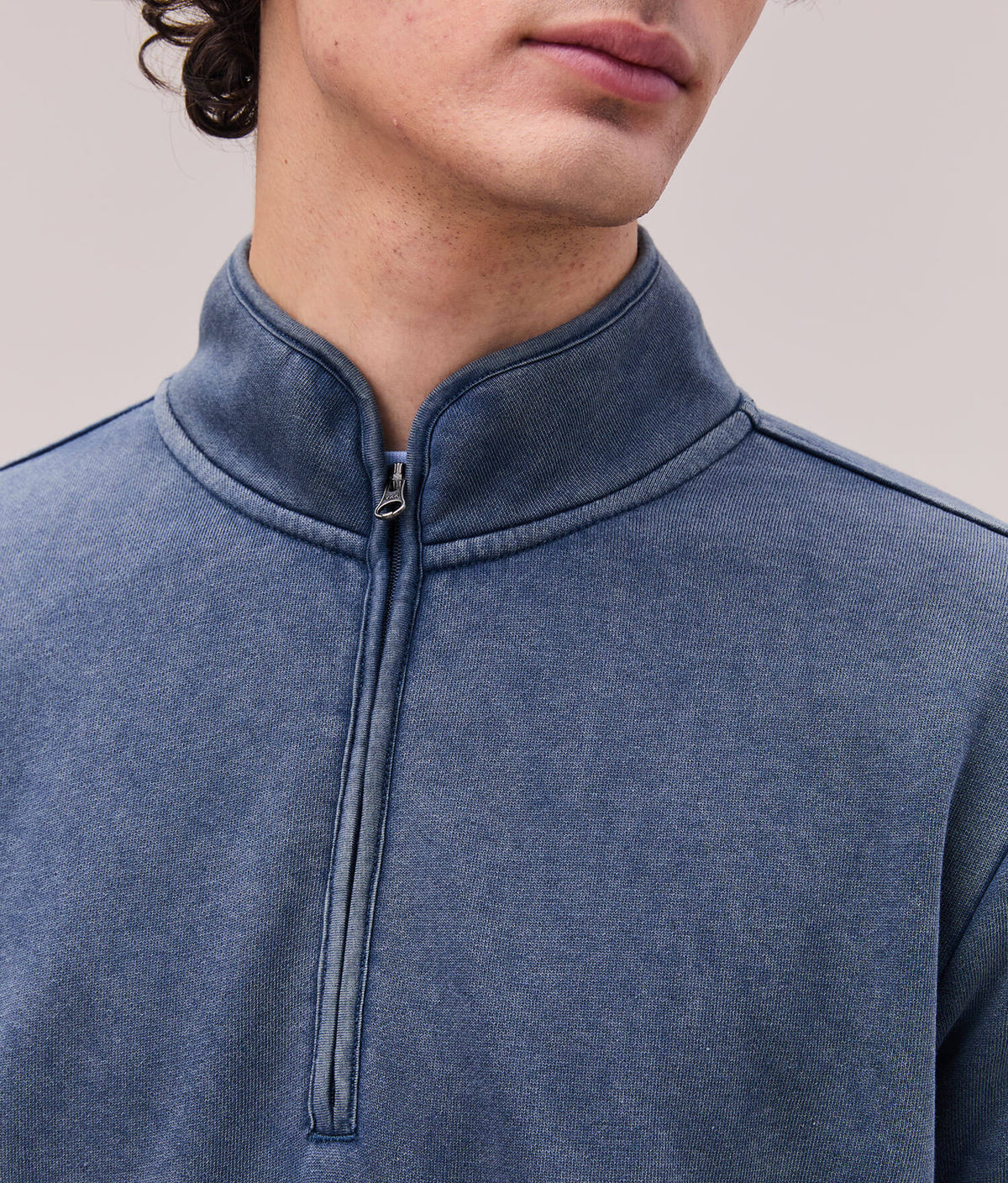 Mens Recycled Fleece Quarter Zip - Recycled Fleece - Mineral Moonlit Ocean