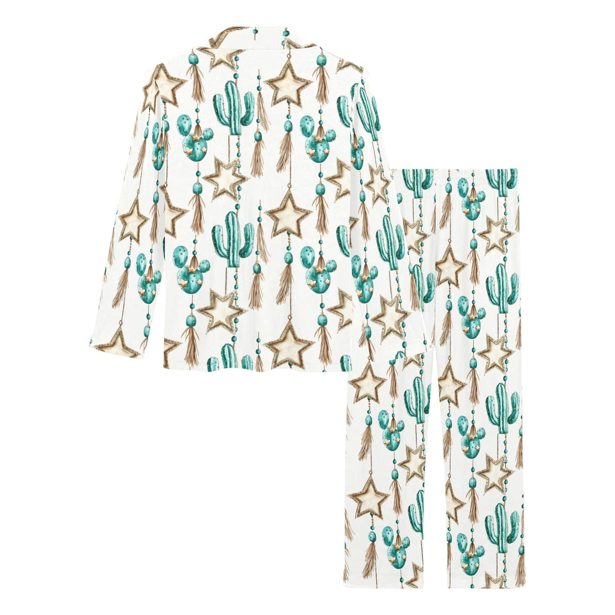Baha Ranch Turquoise Christmas Cactus Women's Western Pajamas