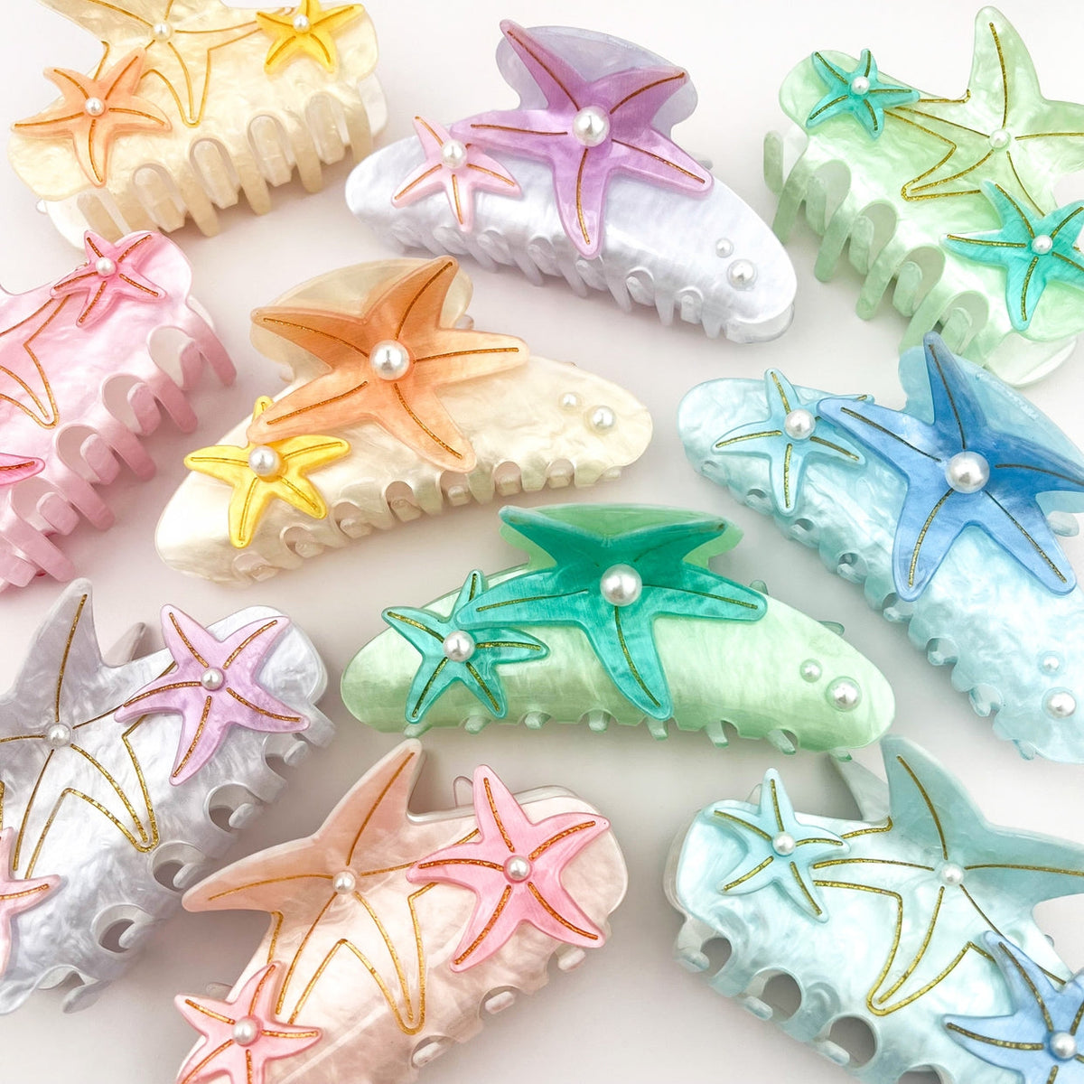 SSR Acetate Pearl Large Starfish Claw Clip