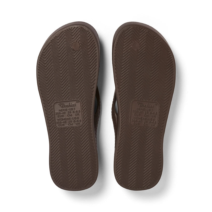 Archies Arch Support Flip Flops - Brown
