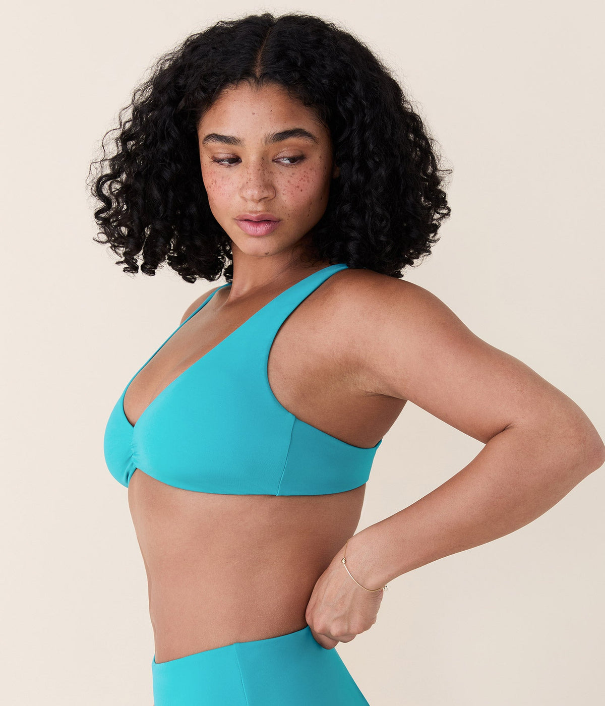 The Sicily Bikini Top - Eco Nylon - Cyan