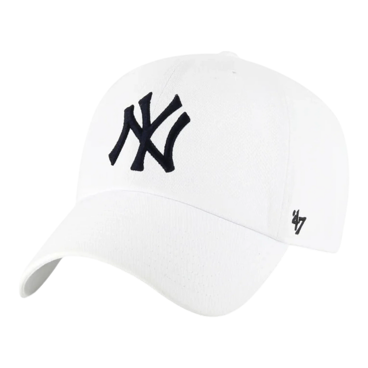 47 Brand Clean Up New York Yankees Strapback Hat — White Adjustable Cap
