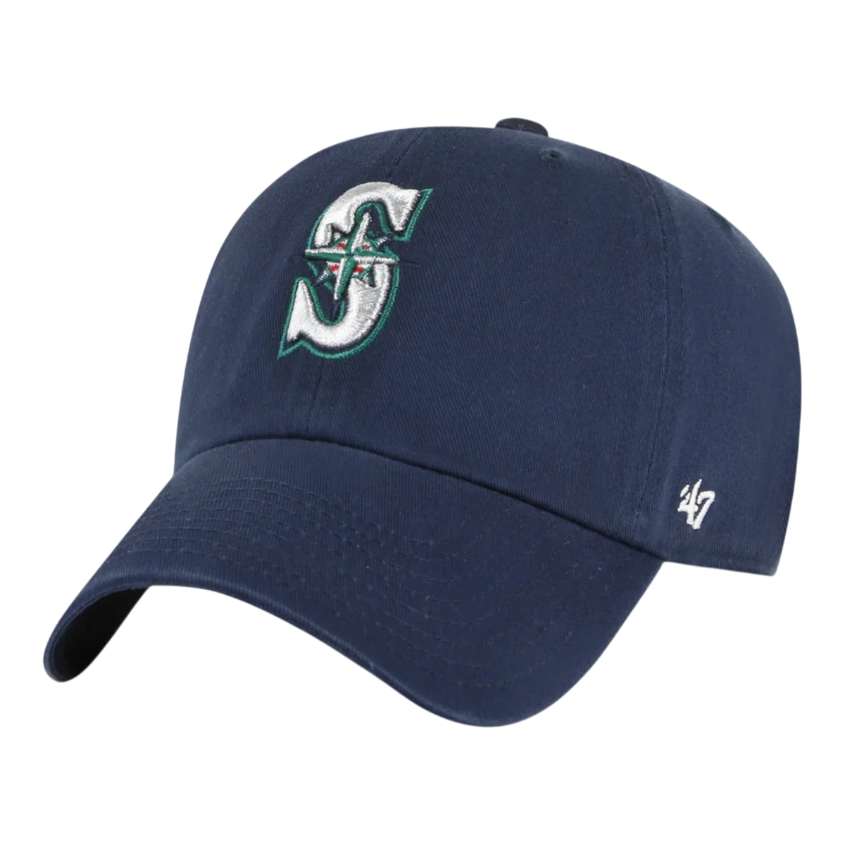 47 Brand Clean Up Seattle Mariners Strapback Hat — Navy Adjustable Cap
