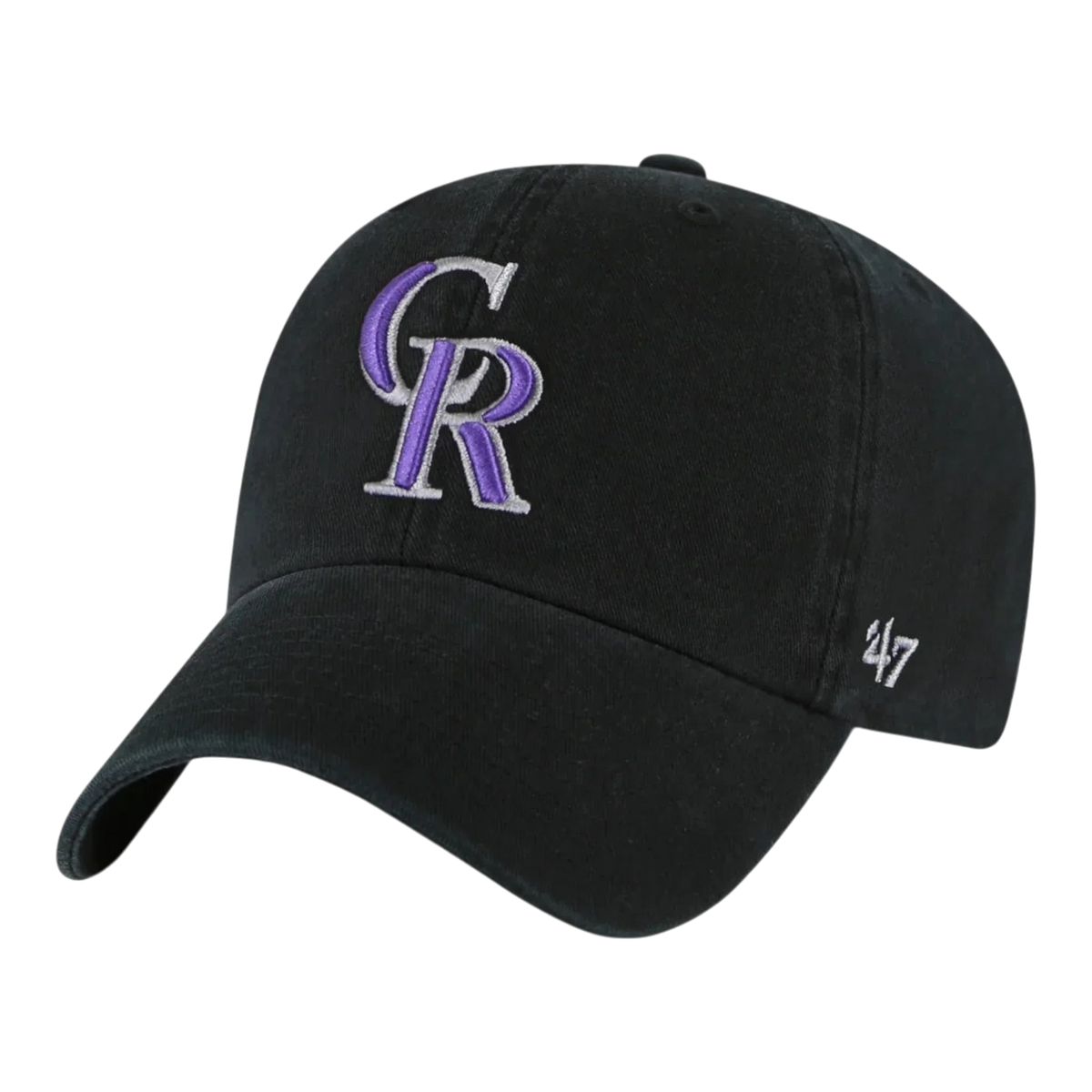 47 Brand Clean Up Colorado Rockies Strapback Hat — Black Adjustable Cap
