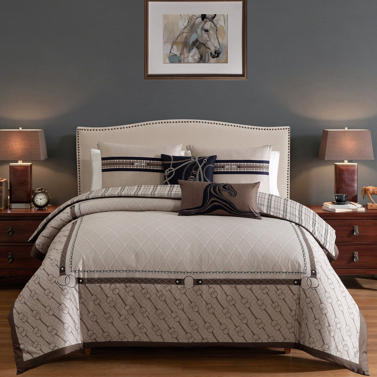 Bebejan Equestrian 5 Piece Reversible Comforter Set