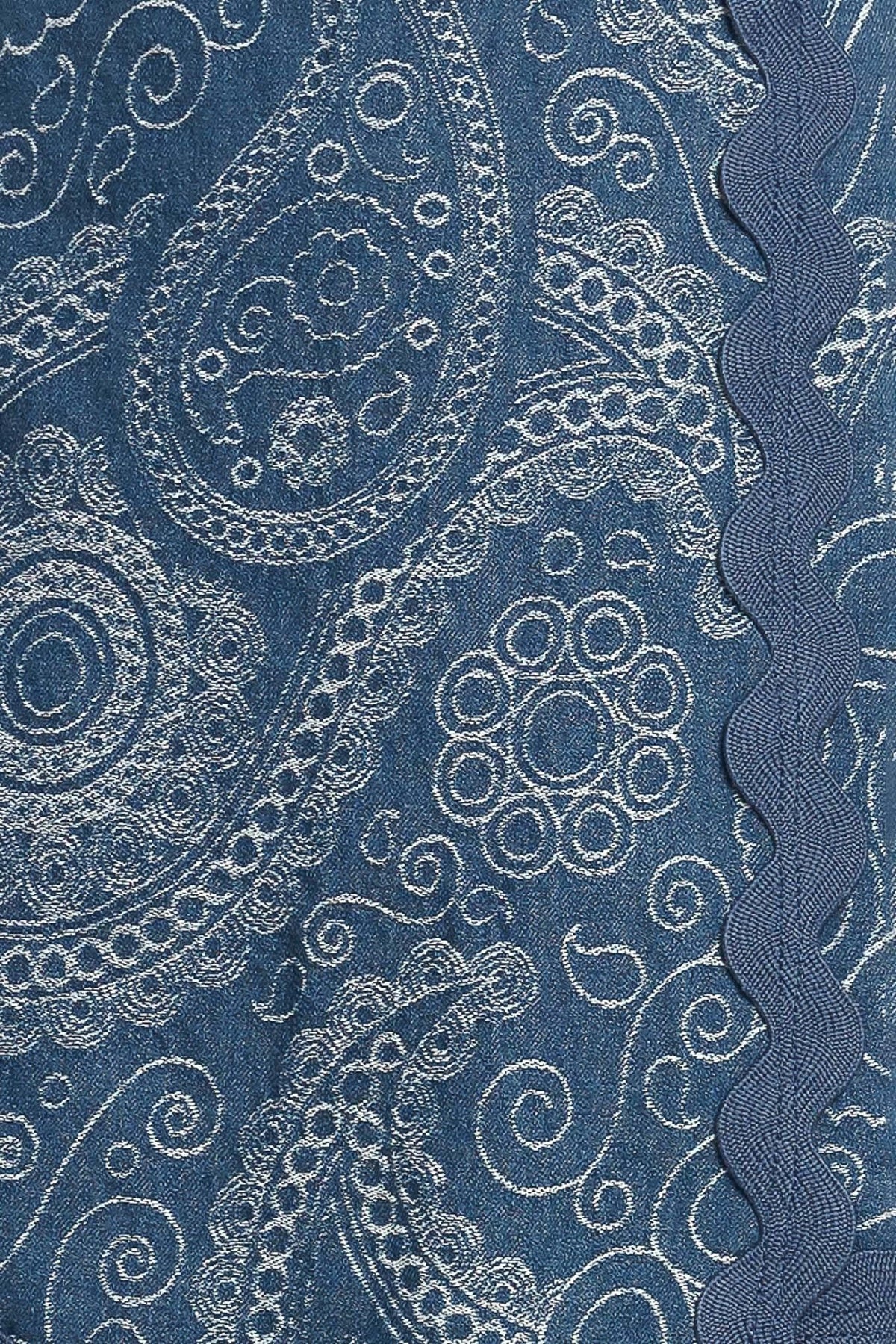 Boho Paisley Scallop Denim Skort