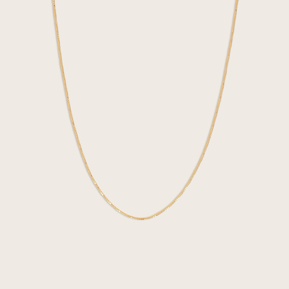 14k Yellow Gold Petite Box Chain Necklace