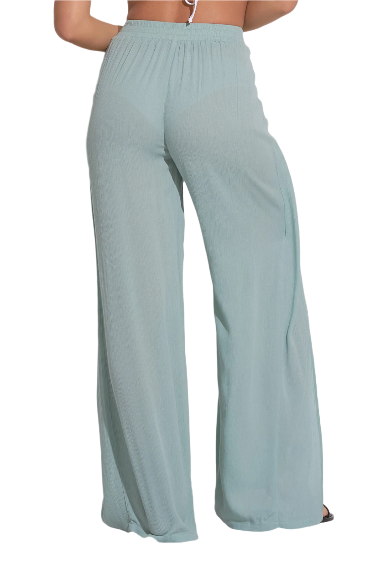 Elan Wide Leg Wrap Front Pant - Light Teal - FINAL SALE