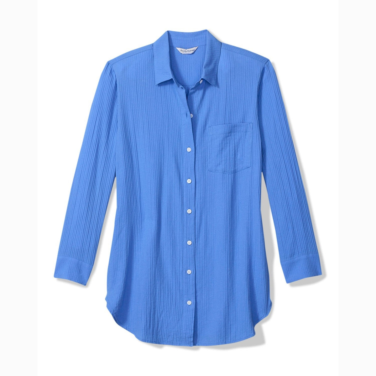Tommy Bahama Bali Breeze Cotton Boyfriend Shirt - Paradiso Blue