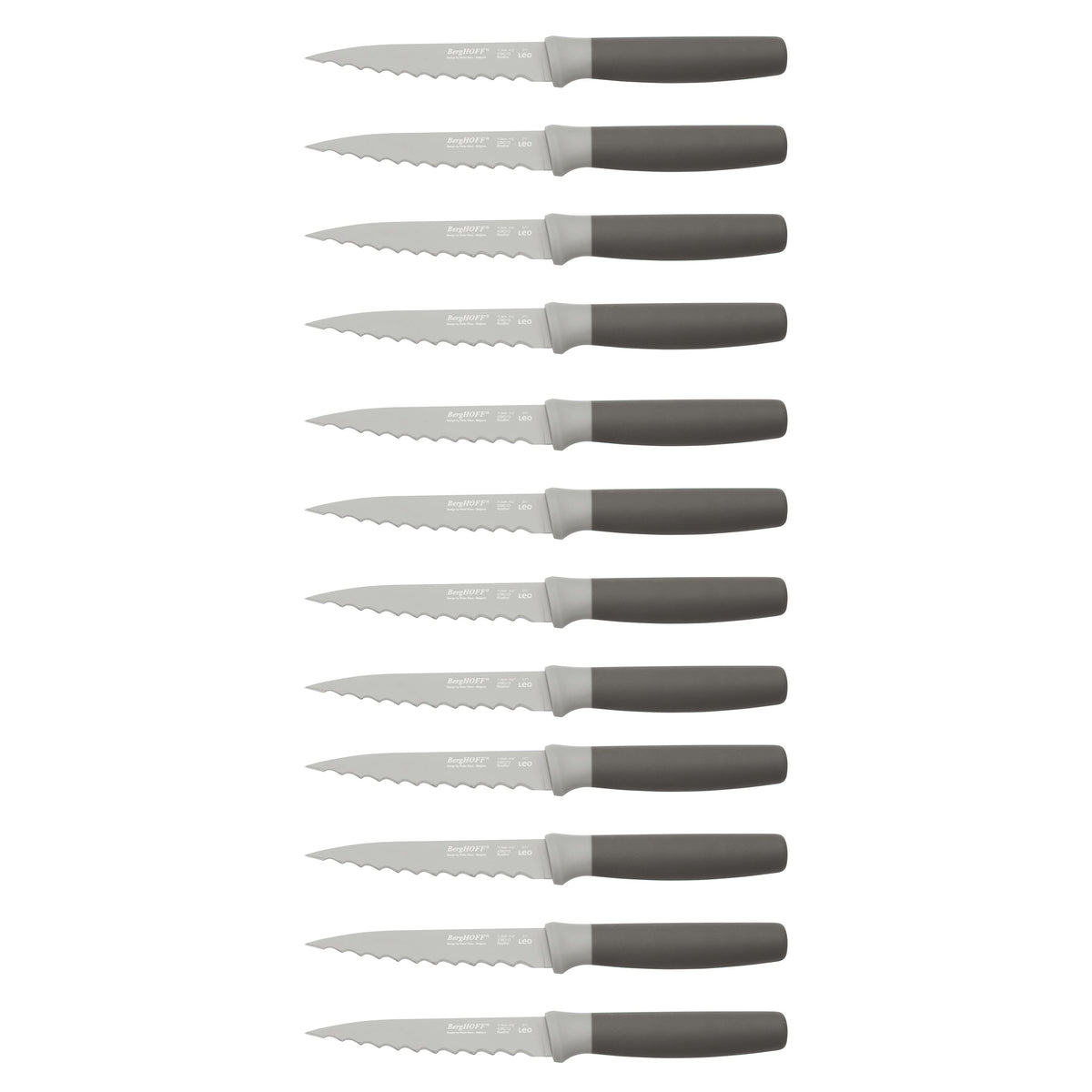 BergHOFF Leo 12pc Stainless Steel Serrated Steak Knives 4.5"