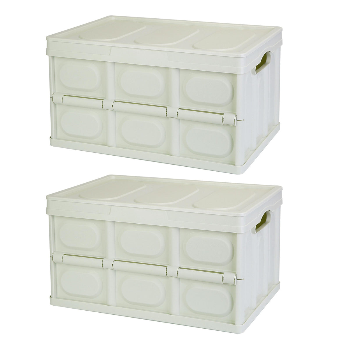 Fresh Fab Finds 2Pcs 30L Collapsible Storage Bins With Dustproof Lid Waterproof Interior Bag Handle Stackable Storage Box Container Utility Organizer Crate For Campin