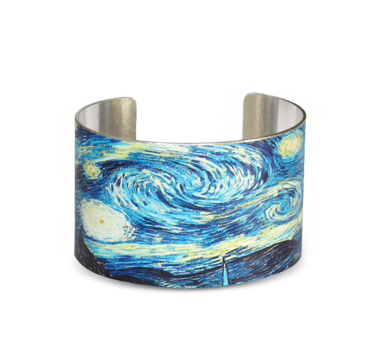 Blue Goldtone Starry Night Cuff Bracelet