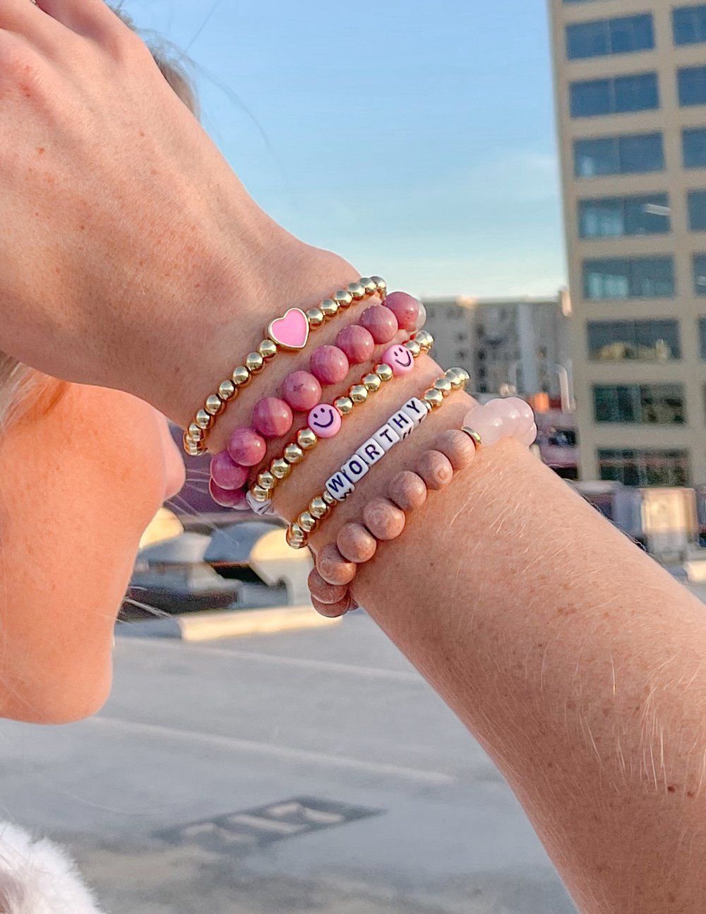Elevated Faith Rose Quartz Bracelet