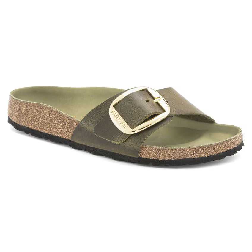 Birkenstock Madrid Big Buckle Oiled Leather Olive Green