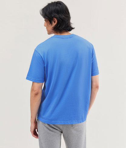 Mens Relaxed Short Sleeve Tee - Pigment Dye Jersey - Pop Blue