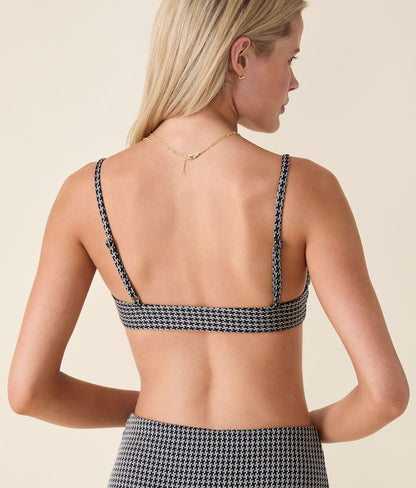 The Molokai Bikini Top - Houndstooth - Black Houndstooth