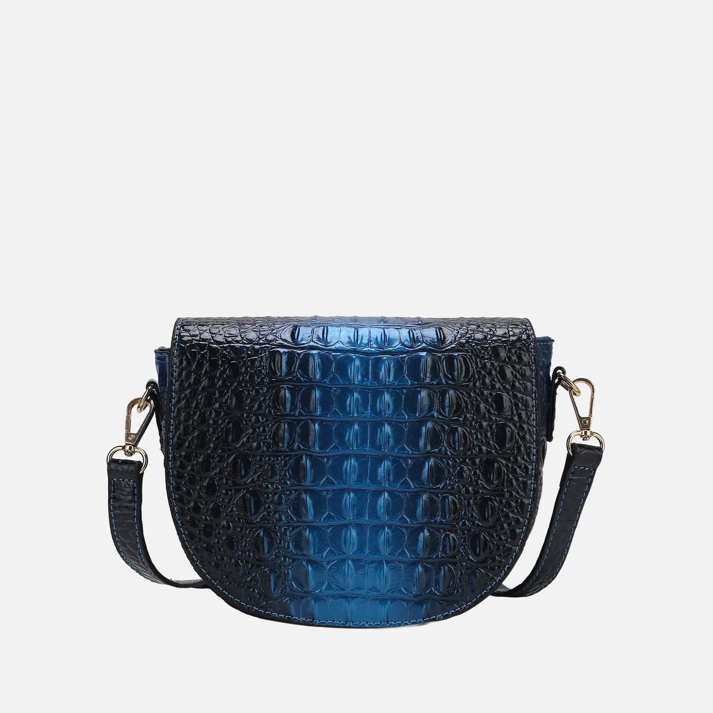 Amalia Croc-Embossed Crossbody Bag