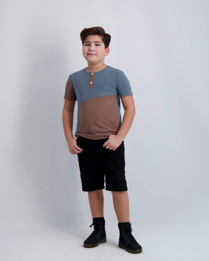 Blueberry and Mocha Contrast Tee