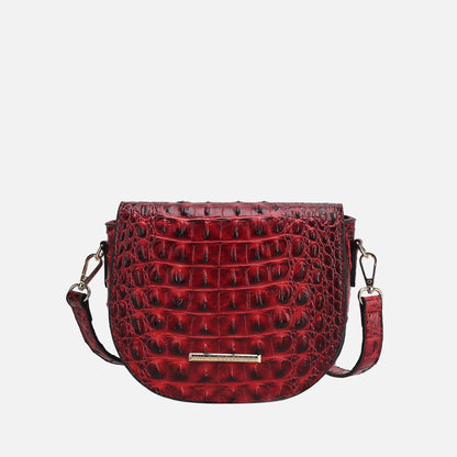 Amalia Solid Croc Crossbody Bag