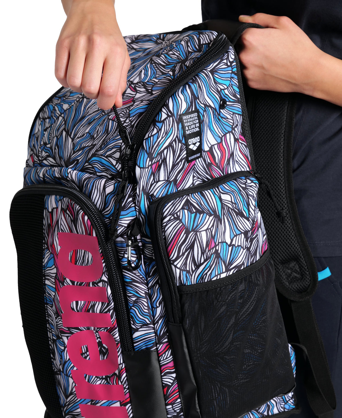 Arena Spiky III 45 Allover Print Backpack - Dahlia