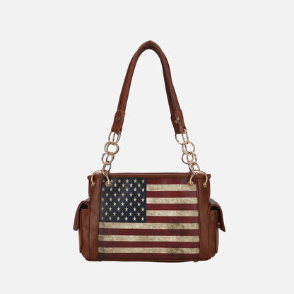 Alaina Printed Flag Shoulder Bag