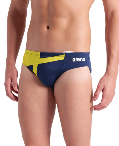 Arena Men's Diamond Brief Swimsuit - Navy/Yellow