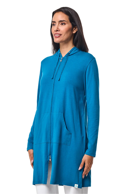 Coolibar Cabana Hoodie Coverup UPF 50+ - Bluejay