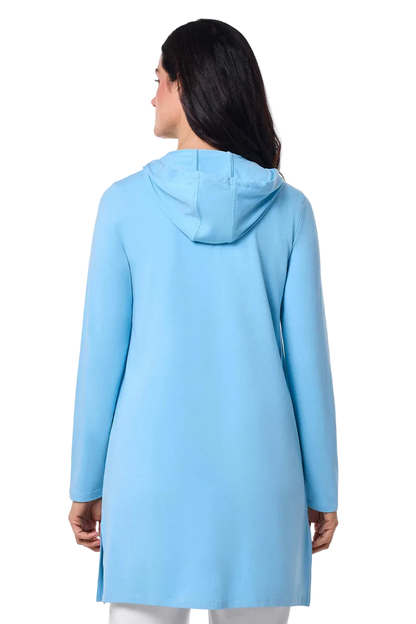 Coolibar Cabana Hoodie Coverup UPF 50+ - Arctic Blue