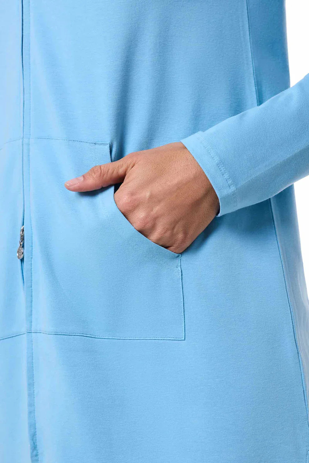 Coolibar Cabana Hoodie Coverup UPF 50+ - Arctic Blue