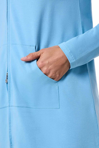 Coolibar Cabana Hoodie Coverup UPF 50+ - Arctic Blue