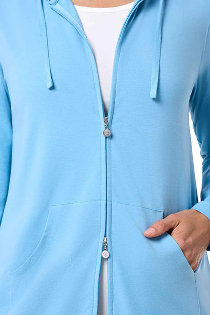 Coolibar Cabana Hoodie Coverup UPF 50+ - Arctic Blue