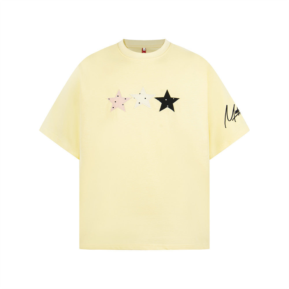 Five pointed star short sleeved T-shirt