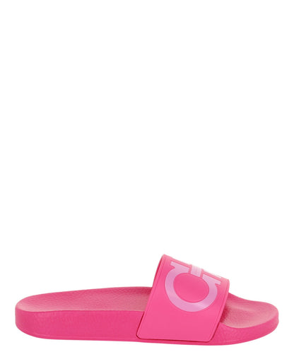 Ferragamo Groovy Dual Gancini Slides