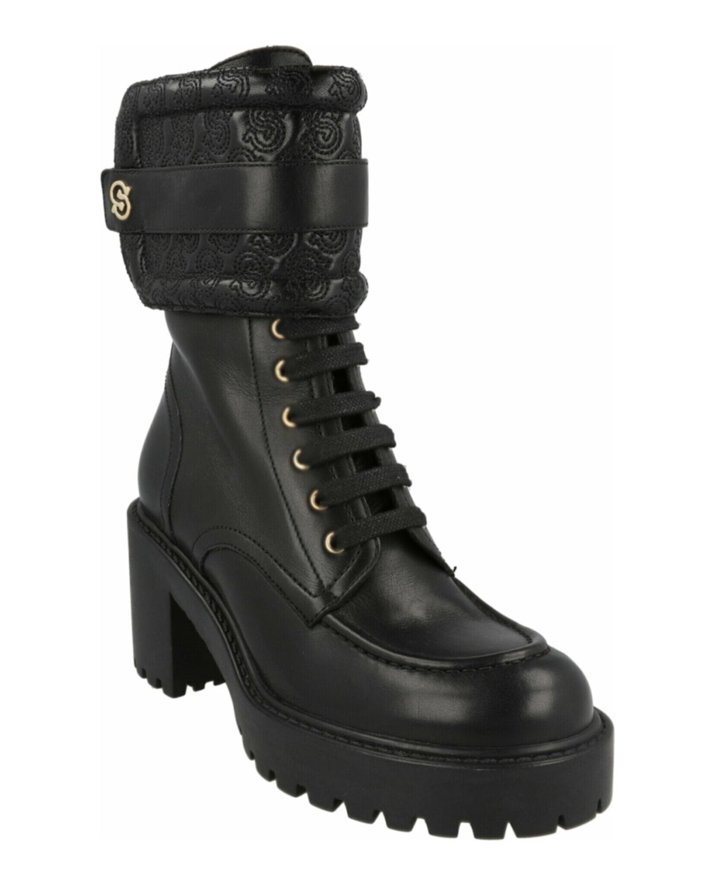 Ferragamo Shiraz Leather Combat Boots