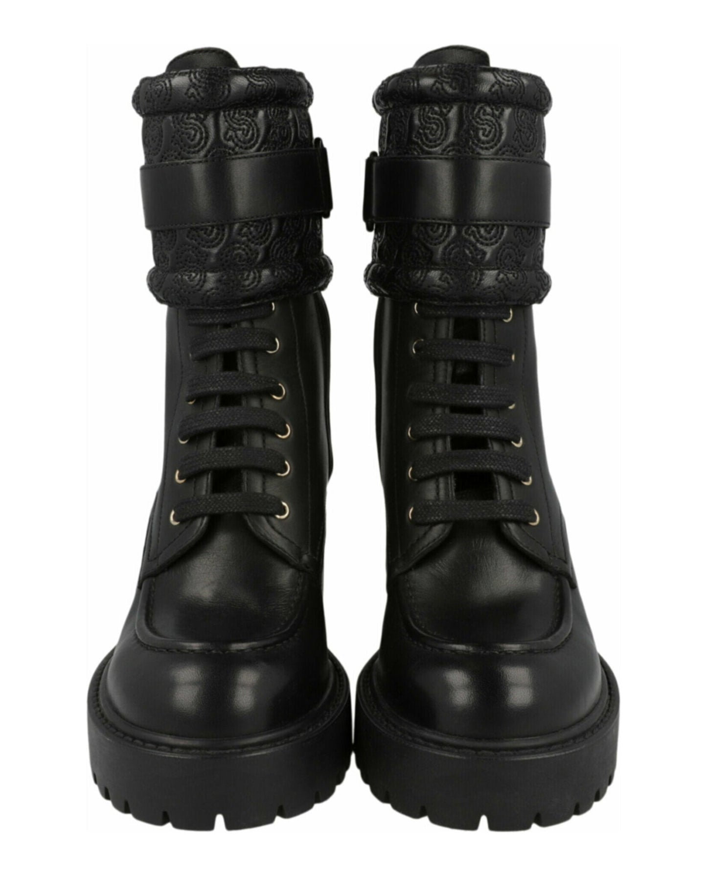Ferragamo Shiraz Leather Combat Boots