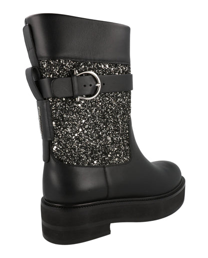 Ferragamo Ean Glitter Ankle Boots