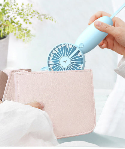 Cute New Double-Layer Twelve-Leaf Handheld Charging Silent USB Mini Fan