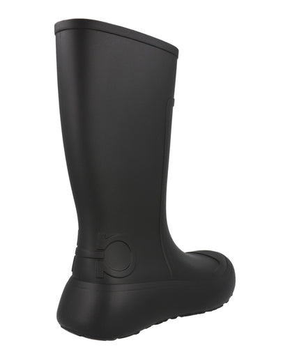 Ferragamo Gancini Logo Rain Boots