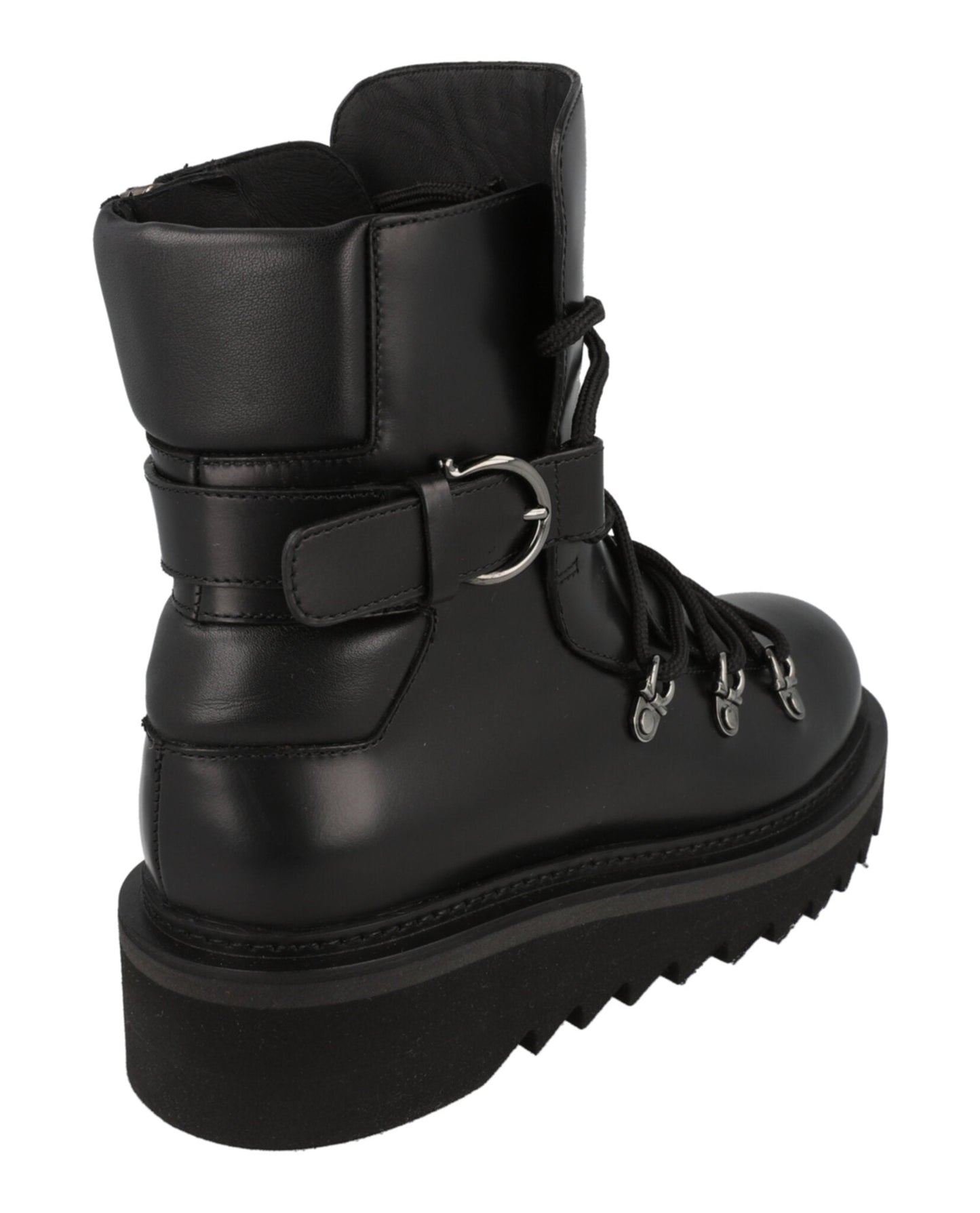 Ferragamo Elimo Lace-Up Leather Boots