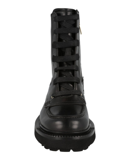 Ferragamo Leather Combat Boots