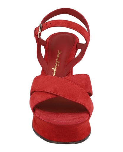 Ferragamo Sonya Suede Platform Sandals