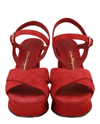 Ferragamo Sonya Suede Platform Sandals