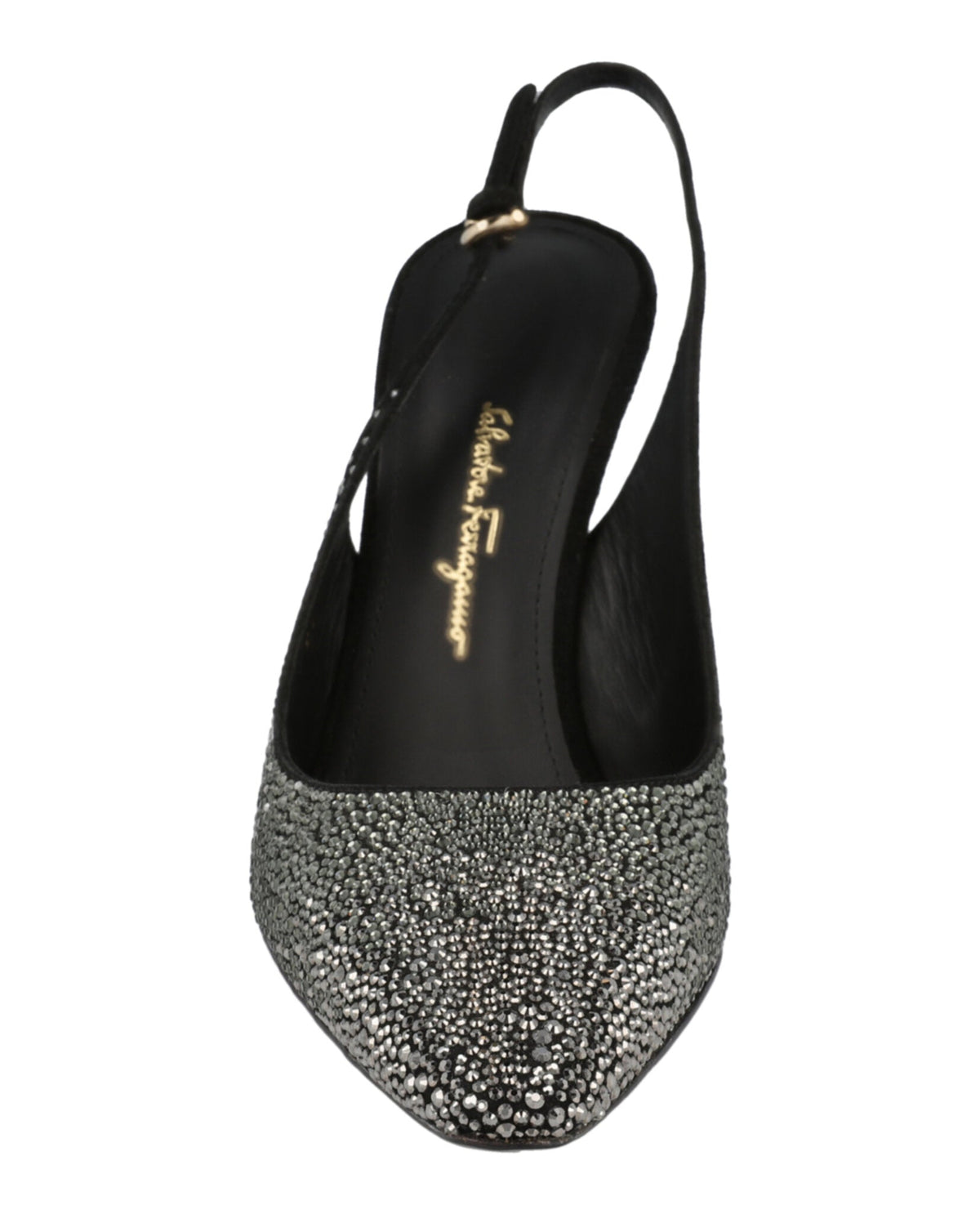 Ferragamo Jessie Crystal-Embellished Slingback Pumps